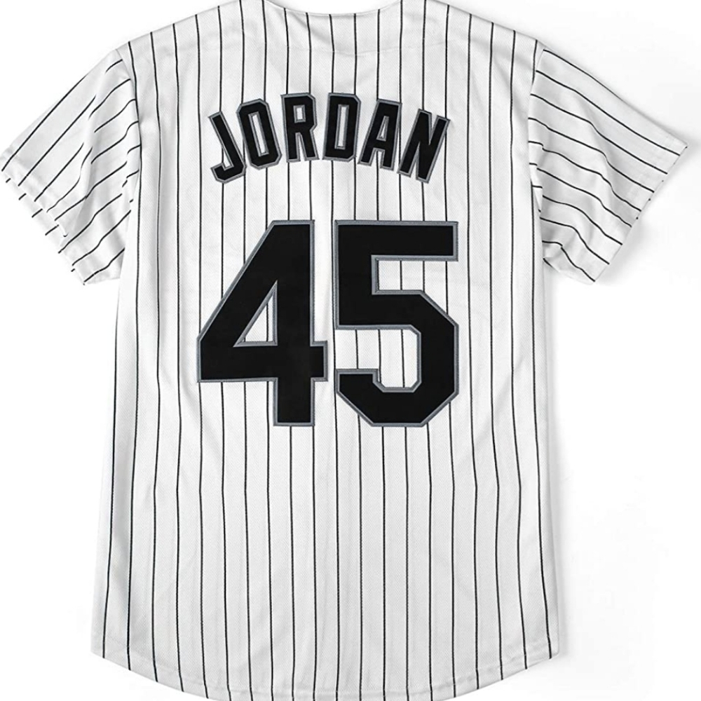 NEW Michael Jordan Barons Jersey Pinstripe Mens - Picture 1 of 7